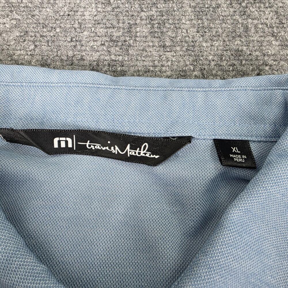Travis Mathew Shirt Mens XL Blue Polo Pima Cotton Golf Active Casual Performance - Picture 3 of 16